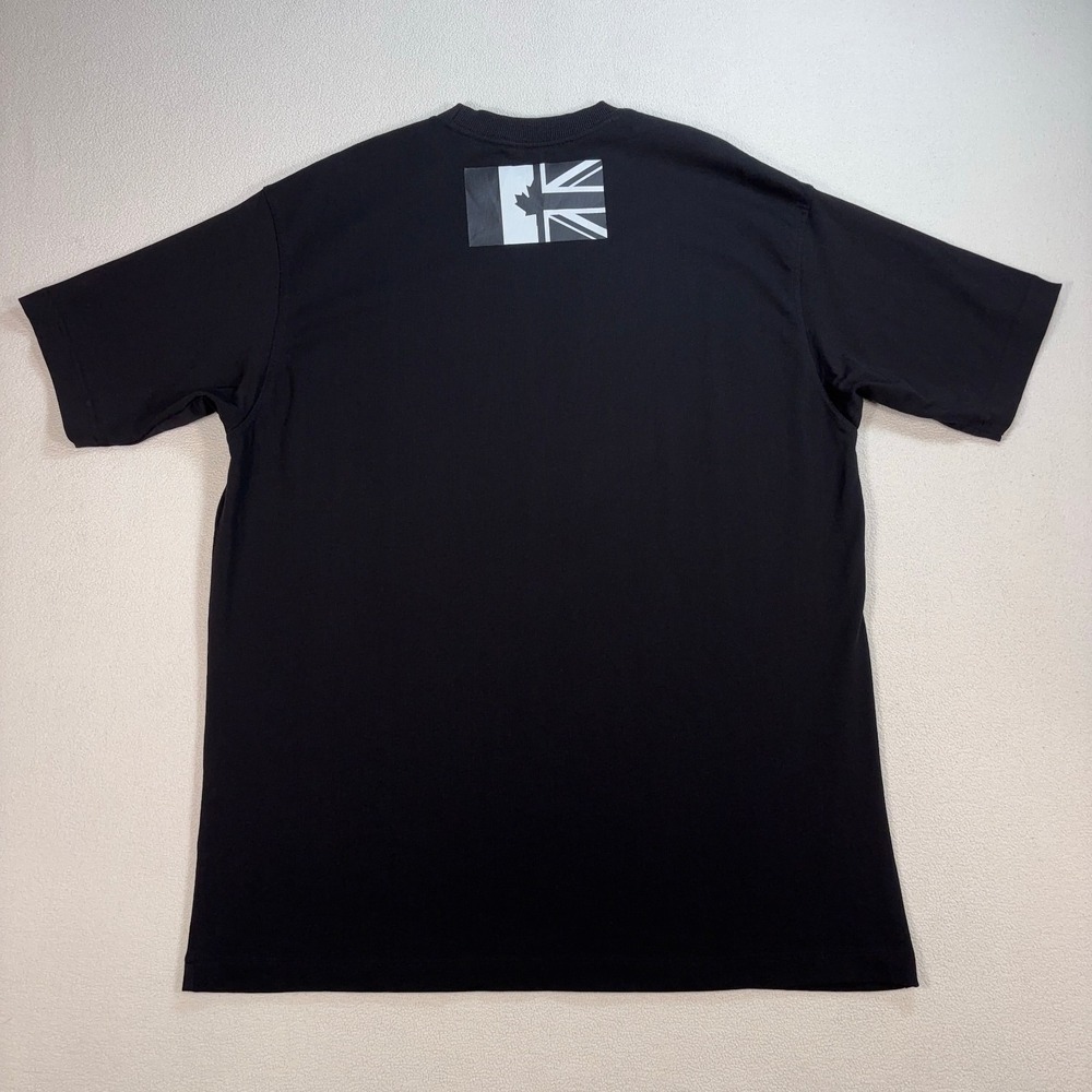 Basico Branco Canada Union Jack Oversized T-Shirt Men's M Black‎ Organic Cotton